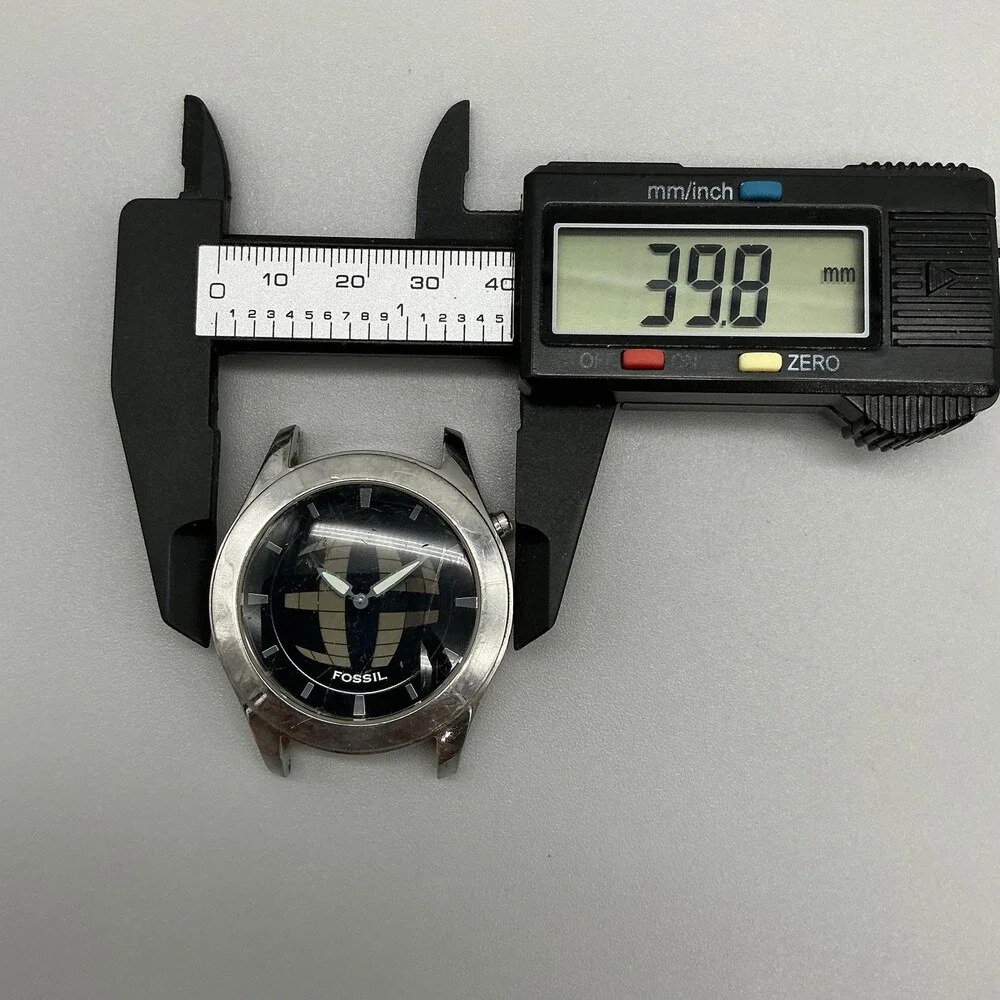 Fossil JR-8522 Mens Watch 40mm Black Dial Stainless For Parts Analog Not Running